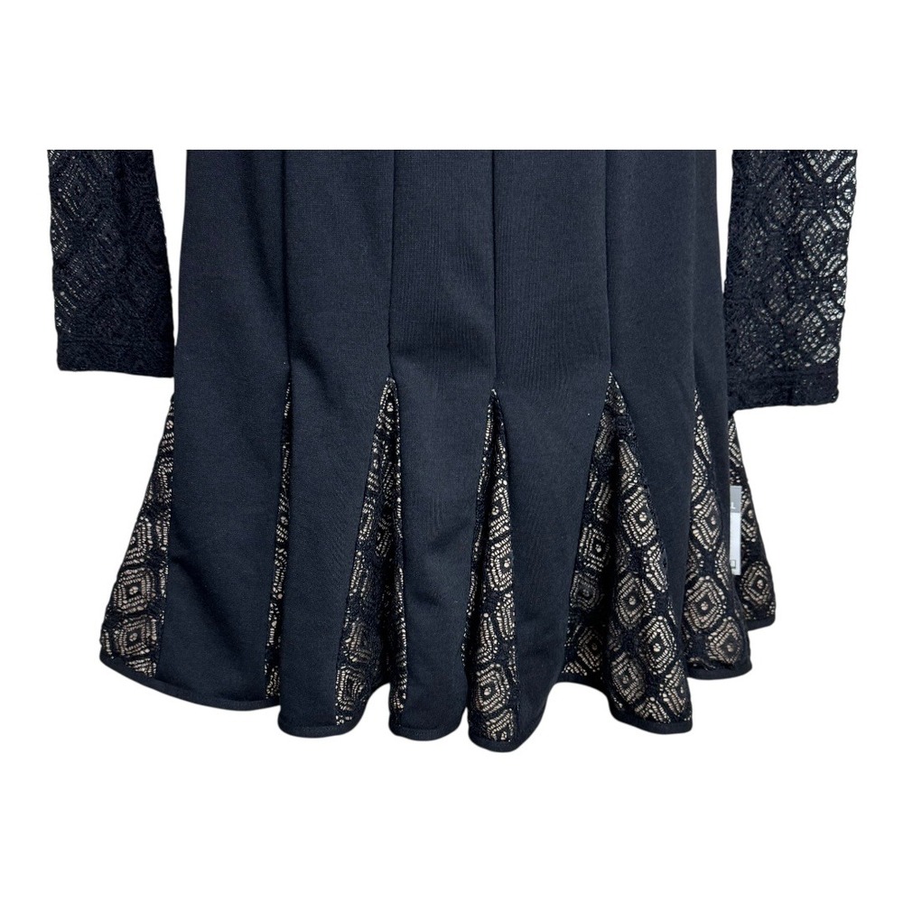 Catherine Malandrino Dress Black Long Sleeve Lace Fit & Flare size‎ 0 - Picture 6 of 10